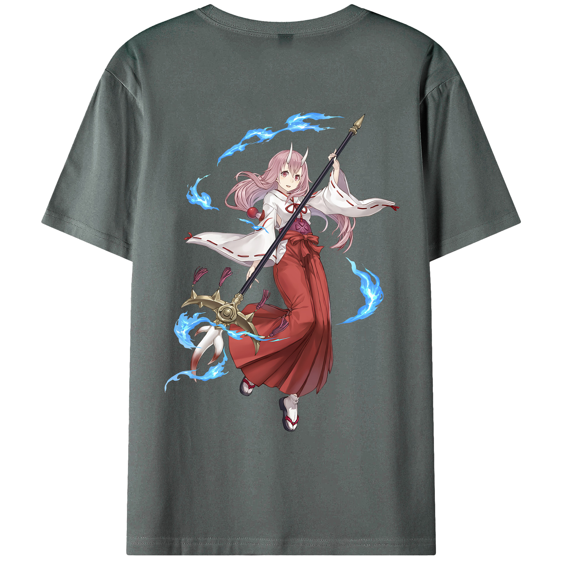（画像用） 転スラ Regarding Reincarnated to Slime 綿100％ メンズ半袖Tシャツ（バックプリント） 通気性